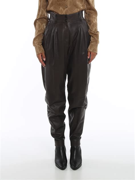 dolce gabbana leather pants|dolce gabbana wide leg trousers.